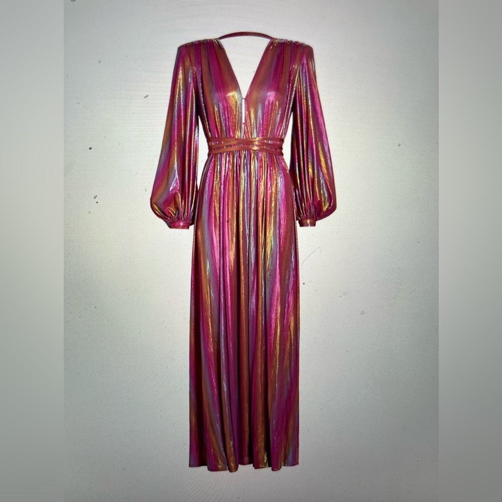 Bronx and Banco Zoe gradient metallic gown
